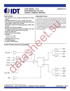 IDT8737-11PGGI datasheet  